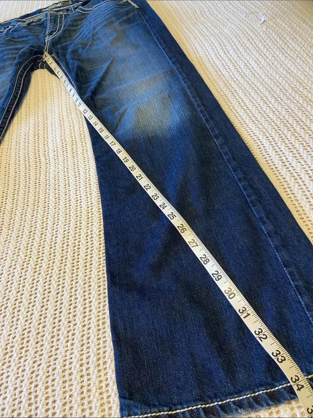 Buckle BKE CARTER Stitch Denim Bootcut Jeans Size 36L x 34” Cowboy Rodeo